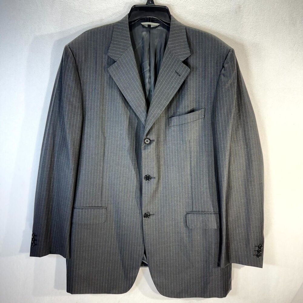 Canali Proposta Made In Italy Super 120's 100% Wool Black Blazer Size 54L‎